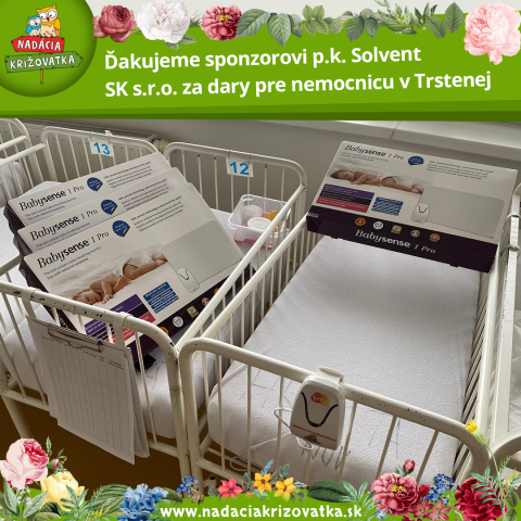 Ďakujeme sponzorovi p.k. Solvent SK s.r.o. za dary pre nemocnicu v Trstenej