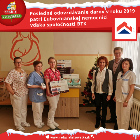 Posledné odovzdávanie darov v roku 2019 patrí Ľubovnianskej nemocnici