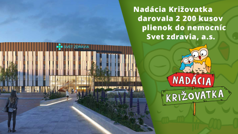 Nadácia Križovatka darovala 2 200 kusov plienok do nemocníc Svet zdravia, a.s. vďaka ESA LOGISTIKA