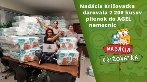 Nadácia Križovatka darovala 2 200 kusov plienok do AGEL nemocníc